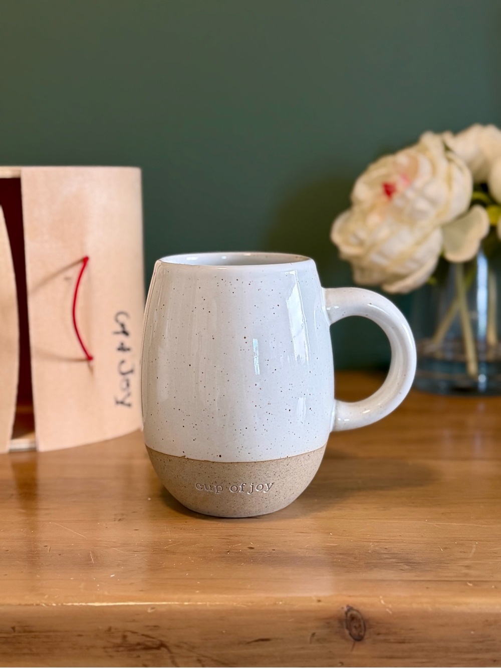 Creative Co-Op Speckled White and Natural Mug
